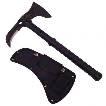 Topor camping - Topor Ideallstore®, Tactical Adventure, otel inoxidabil, negru, 41 cm, teaca inclusa