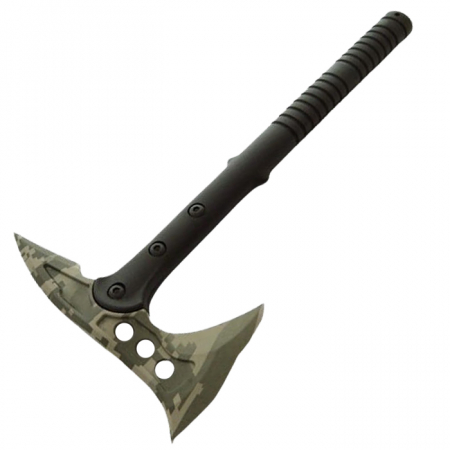 Topor Ideallstore®, Tactical Camo, otel inoxidabil, verde, 40 cm, teaca inclusa [6]