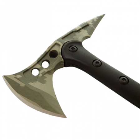 Set topor si briceag de vanatoare DEPOX®, otel inoxidabil, 40 cm/ 23 cm, verde/maro [3]
