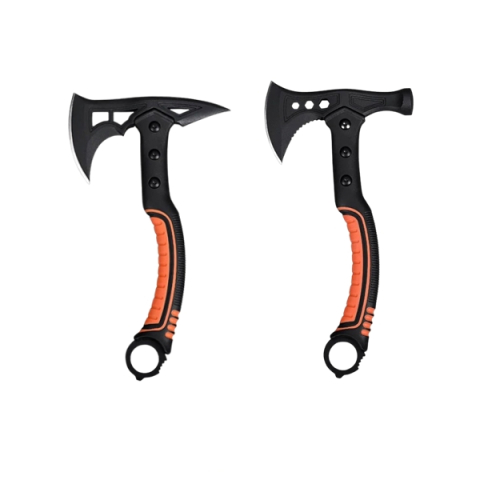 SPORT & TIMP LIBER - Set doua topoare multifunctionale cu lama dubla + 2 cutite Ninja integrate, 33.5 cm