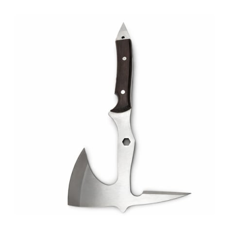 Topor multifunctional din otel cu maner ergonomic si spargator geam, 53 cm, maro [5]