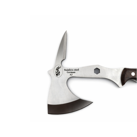 Set doua topoare multifunctionale din otel cu maner ergonomic si spargator geam, 53 cm, maro [6]