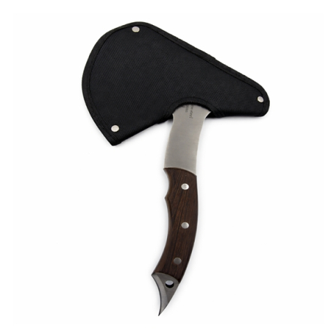 Topor multifunctional din otel cu maner ergonomic si spargator geam, 31 cm, maro [3]