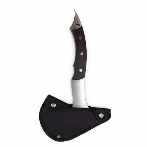 Topor multifunctional din otel cu maner ergonomic si spargator geam, 31 cm, maro [4]