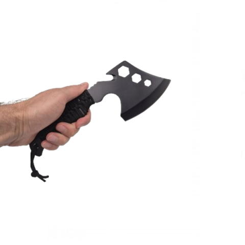 Topor multifunctional, IdeallStore®, maner paracord, inox, negru [7]