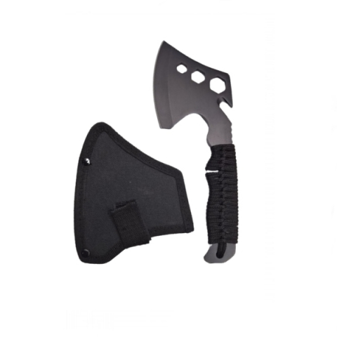 SPORT & TIMP LIBER - Topor multifunctional, IdeallStore®, maner paracord, inox, negru