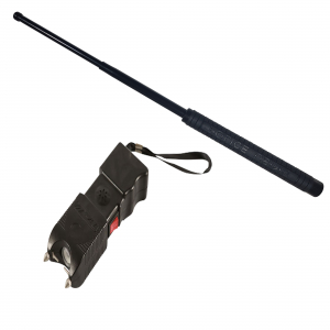 Seturi & accesorii autoaparare - Set baston telescopic, Police, 50 cm si electrosoc, 400 kV