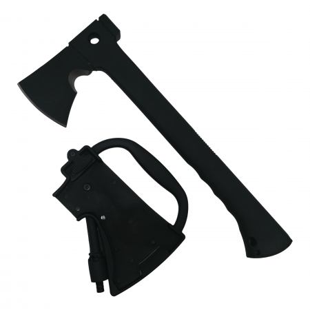 Topor Survivor IdeallStore®, Futuristic Survival, otel inoxidabil, negru, 35.5 cm, teaca inclusa [1]