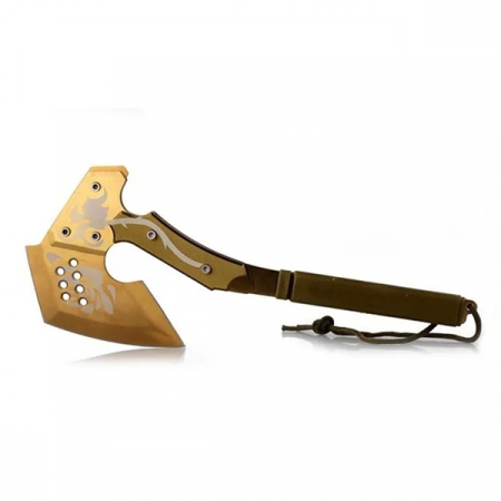 Topor survivor, IdeallStore®, Jeep Gold, 40 cm, auriu, teaca inclusa [2]