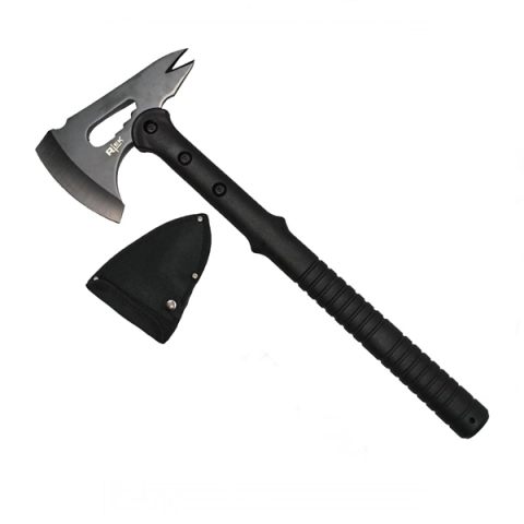 Topor camping - Topor tactic Double Axe, otel, 40 cm, husa inclusa
