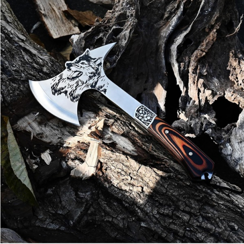 Topor vanatoare, Wolf Wood, otel inoxidabil, 33 cm, teaca inclusa [3]