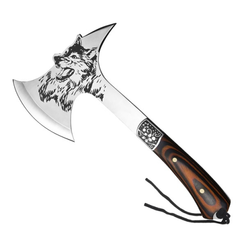 SPORT & TIMP LIBER - Topor vanatoare, Wolf Wood, otel inoxidabil, 33 cm, teaca inclusa