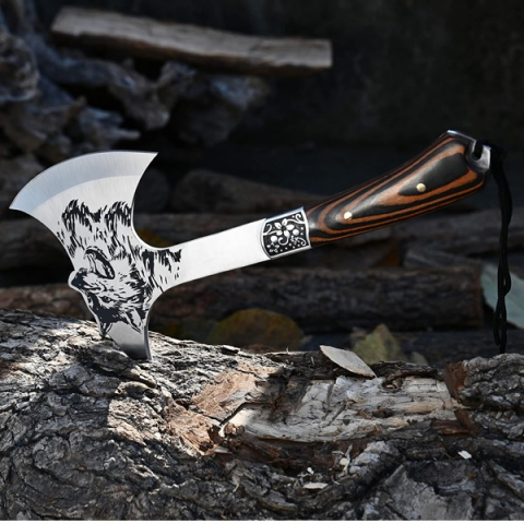 Topor vanatoare, Wolf Wood, otel inoxidabil, 33 cm, teaca inclusa [5]
