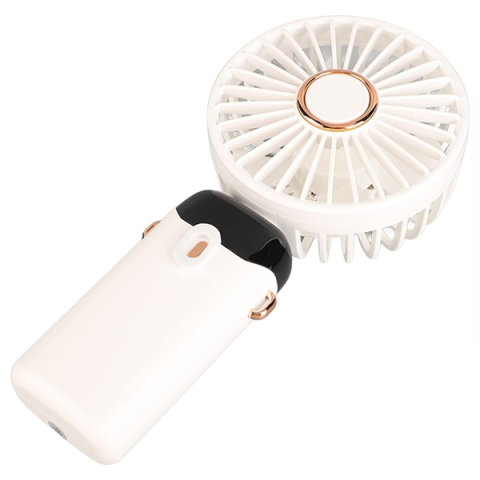 Ventilator portabil USB reîncărcabil, DEPOX®, silențios cu 5 trepte de viteză, alb [2]