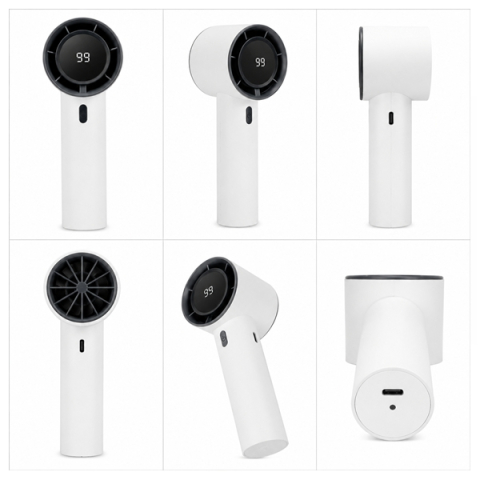 Ventilator Turbo Portabil DEPOX®, 99 Viteze cu Afișaj LED – Reîncărcabil USB, alb [1]