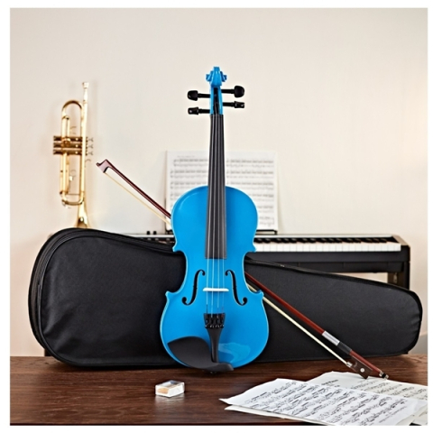 Vioara Clasica 3/4 DEPOX®, 55 cm, Lemn, Arcus, Cutie de Transport si Sacaz, Albastra [9]