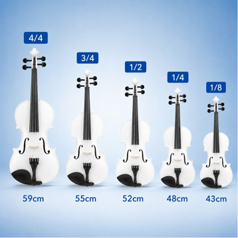 Vioara Clasica 3/4 DEPOX®, 55 cm, Lemn, Arcus, Cutie de Transport si Sacaz, Alba [8]