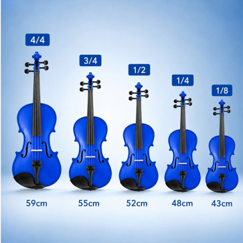 Vioara Clasica 1/2 DEPOX®, 52 cm, Lemn, Arcus, Cutie de Transport si Sacaz, Albastra [11]