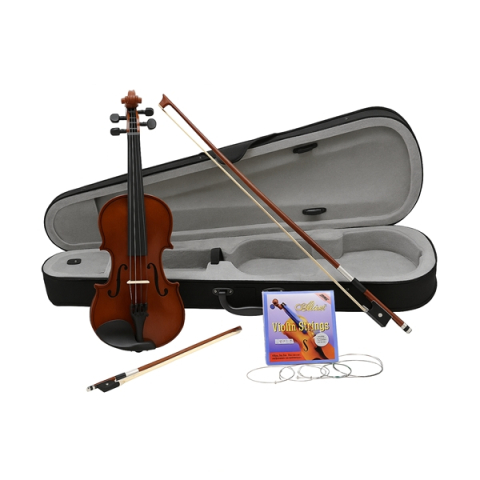 INSTRUMENTE MUZICALE - Set vioara clasica din lemn 1/8, doua arcusuri si set corzi, DEPOX®, toc inclus
