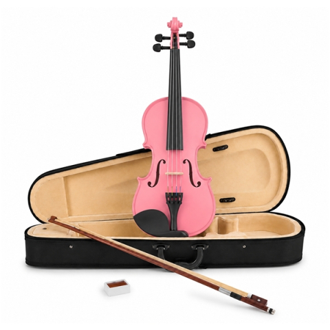 Viori - Vioara Clasica 4/4 DEPOX®, 59 cm, Lemn, Arcus, Cutie de Transport si Sacaz, Roz