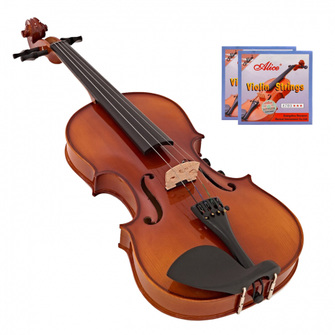 Viori - Vioara clasica IdeallStore®, marime 1/2, lemn, toc din material, doua seturi corzi incluse