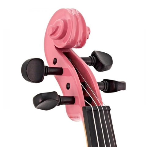 Vioara Clasica pentru Copii si Incepatori 1/8 DEPOX®, 43 cm, Lemn, Arcus, Cutie de Transport si Sacaz, Roz [4]