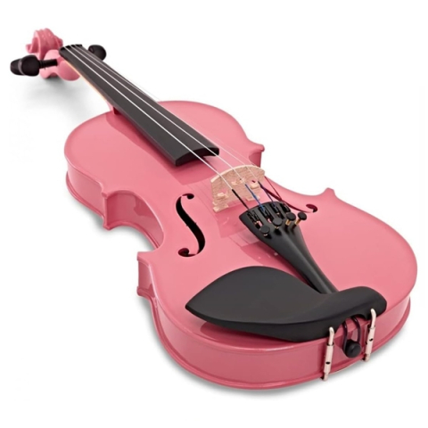 Vioara Clasica pentru Copii si Incepatori 1/8 DEPOX®, 43 cm, Lemn, Arcus, Cutie de Transport si Sacaz, Roz [3]