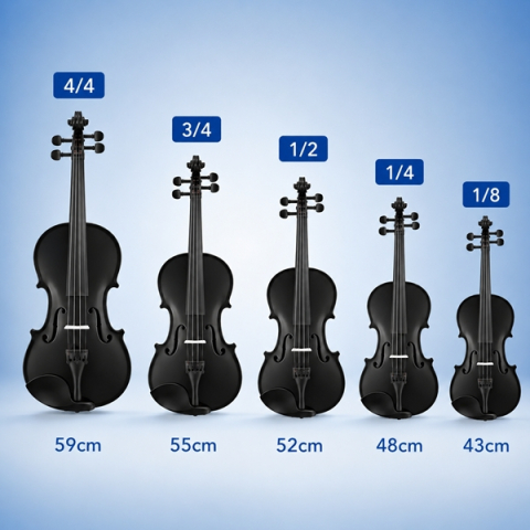 Vioara Clasica pentru Copii si Incepatori 1/8 DEPOX®, 43 cm, Lemn, Arcus, Cutie de Transport si Sacaz, Negru [8]