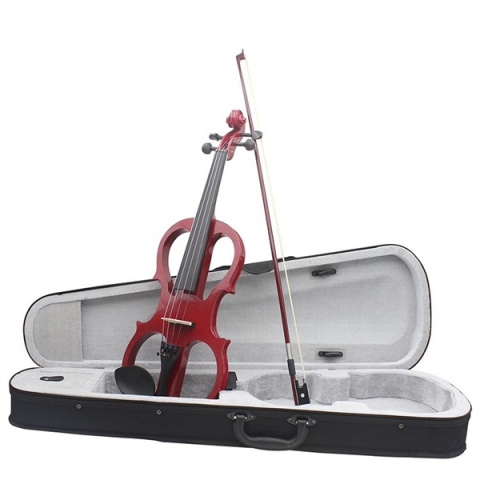 INSTRUMENTE MUZICALE - Vioara electrica 4/4, lemn, visiniu