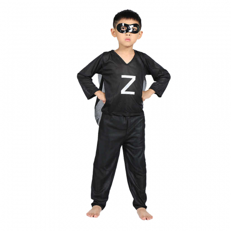 Costume Halloween copii - Costum Zorro pentru copii, negru, 3-5 ani, 100-110 cm
