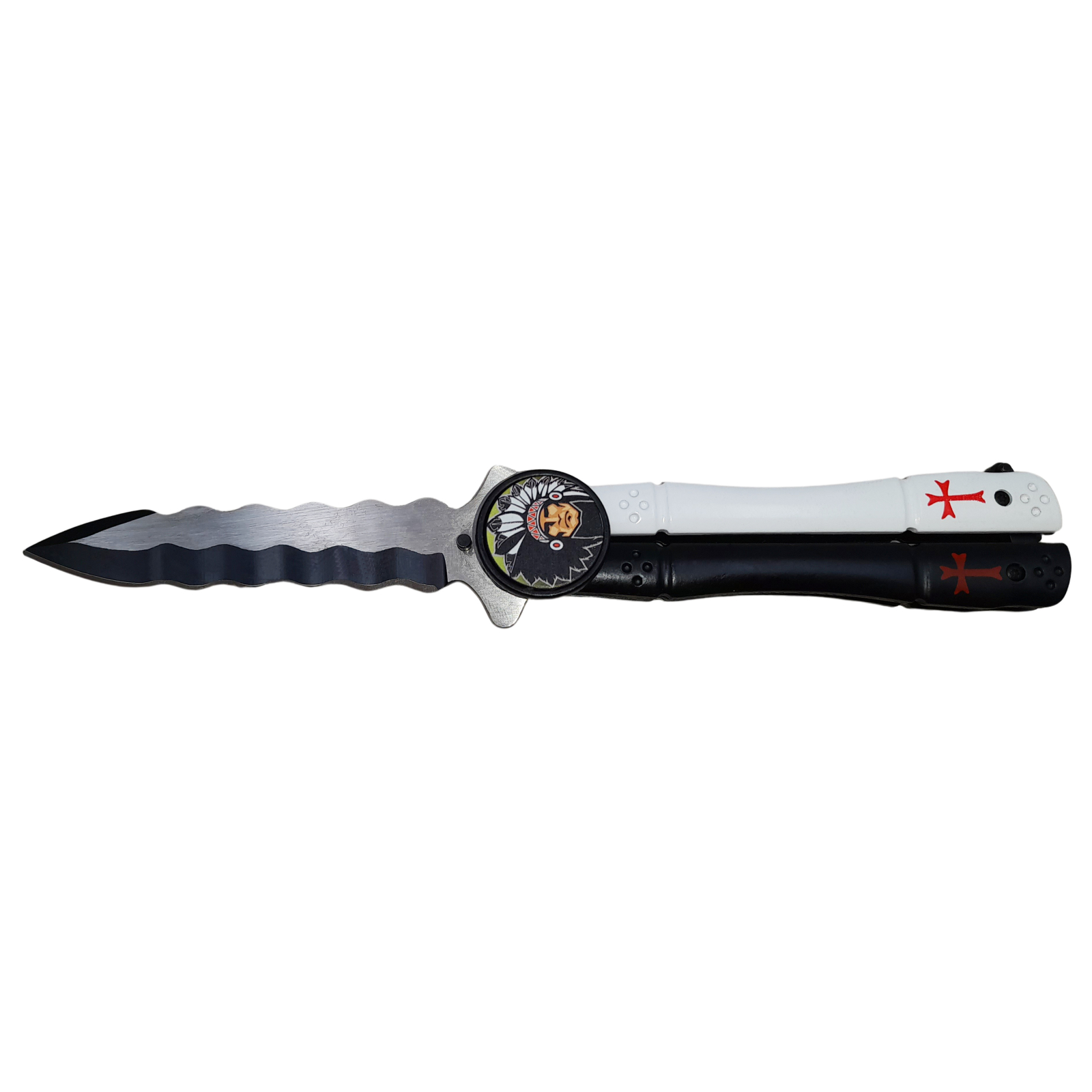 Briceag fluture de vanatoare DEPOX , Indian Chief, otel inoxidabil, 22.5 cm, multicolor