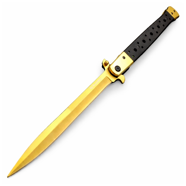 Briceag tip Stiletto, deschidere manuala, DEPOX , lungime 33 cm, lama metalica, auriu