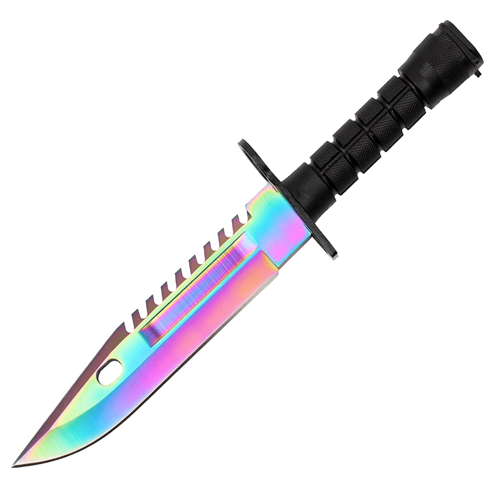 Cutit de vanatoare DEPOX , Rainbow Rambo, 32.5 cm, multicolor, teaca inclusa