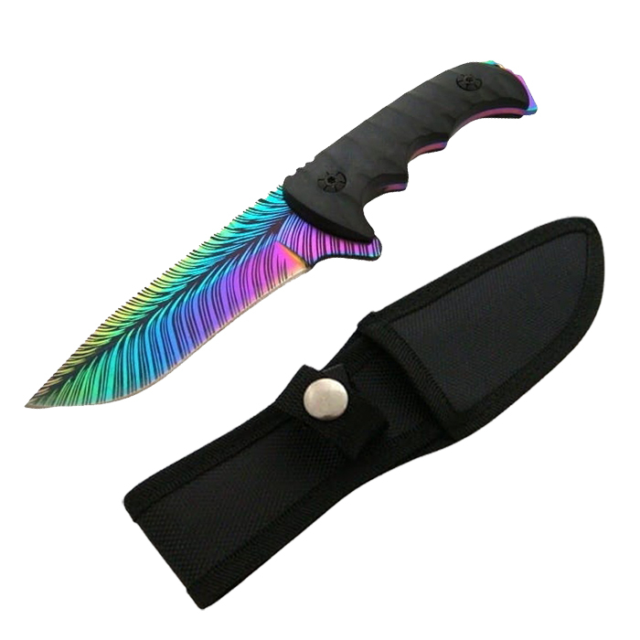 Cutit de vanatoare DEPOX , Safari Mix, 23 cm, multicolor, teaca inclusa