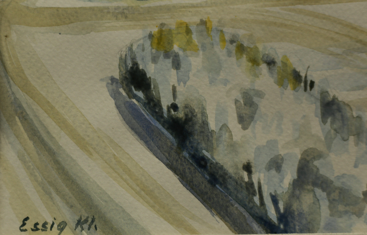 ESSIG KACSÓ Klára,   Peisaj  clujean cu Biserica reformată [2]