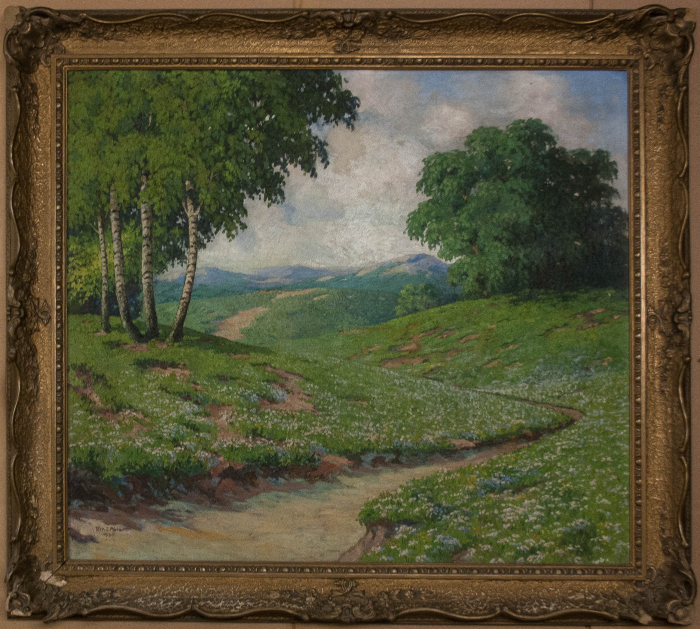 TÓTH J. Péter, Peisaj de primăvară cu deal înflorit și copaci, 1930 [6]