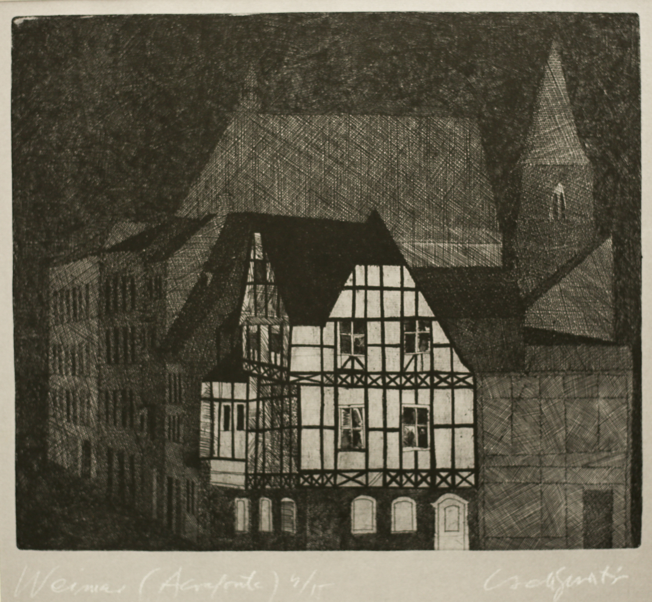 CSEH Gusztáv,, Cityscape from Weimar [5]
