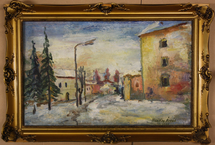 HUSZTHY Arpád, Peisaj citadin de iarnă, 1966 [4]