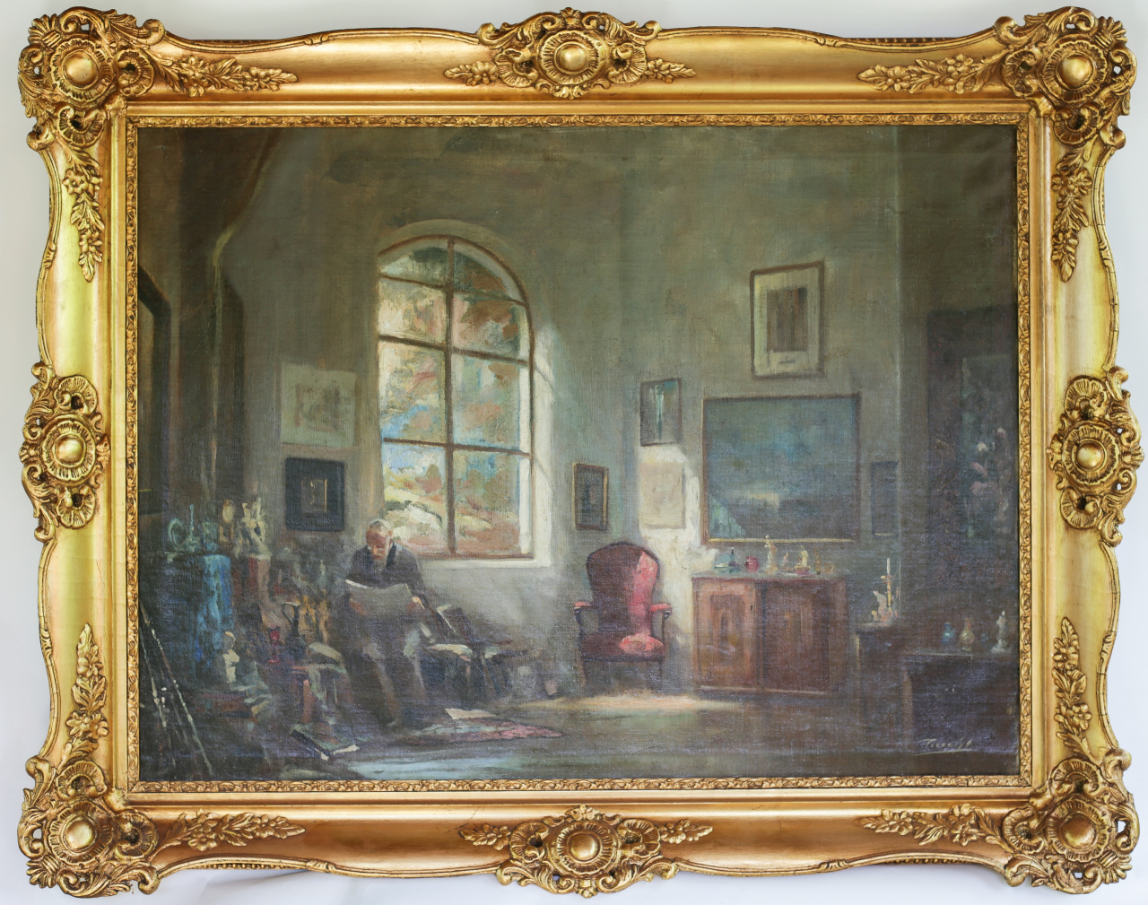 PÉCZELY Antal, Lectură în interior burghez [6]