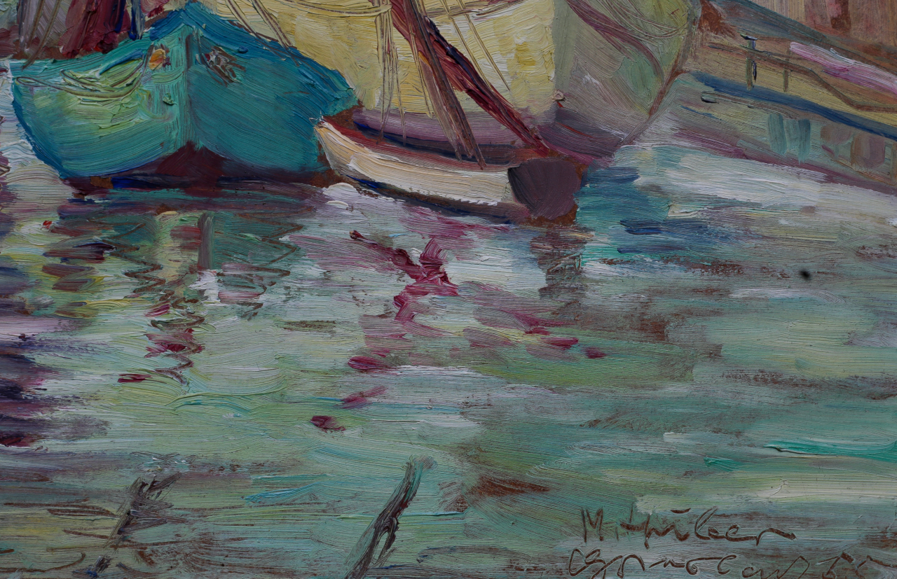 Unidentified AUTHOR, Mediterranean Landscape with Boats, 1955 [3]