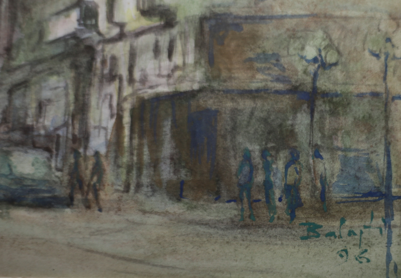 BALAJTI Károly László, Cityscape with a red Dacia Car, 1996 [2]