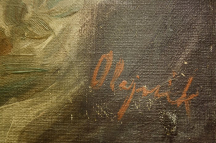 OLEJNIK Janka, Portret de doamnă cu blană albă și colier de perle [6]