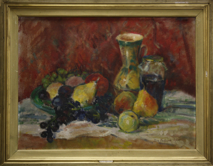 Vera VESLOVSCHI NIȚESCU,Still Life with Autumn Fruits and Pottery [4]