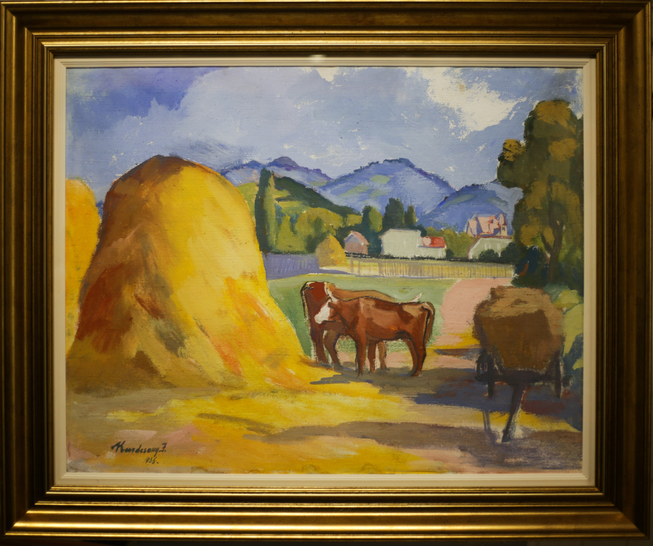 KARÁCSONY János, Peisaj cu fân și vite,1936 [5]