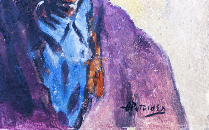 AUTOR neidentificat, Portret de bărbat cu pălărie de soare [3]