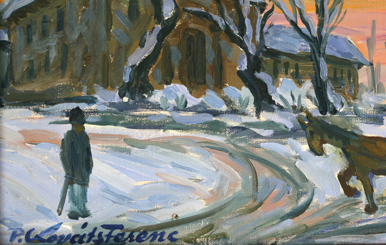 P. KOVÁTS Ferenc, Winter landscape with Stephen's Tower and the Roman Catholic Church in Baia Mare [3]