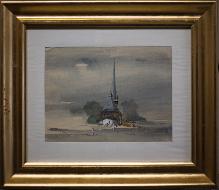 Unidentified AUTHOR,  Landscape with Wooden Church, 1998 [2]