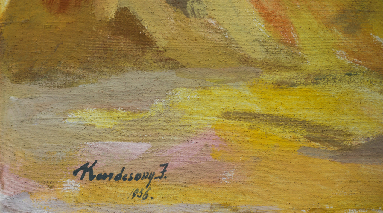 KARÁCSONY János, Peisaj cu fân și vite,1936 [4]