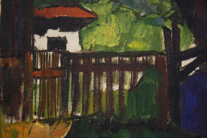 Miklos (Nicolae) VAJDA,, Peisaj cu casă băimăreană și Dealul Crucii, 1970 [2]