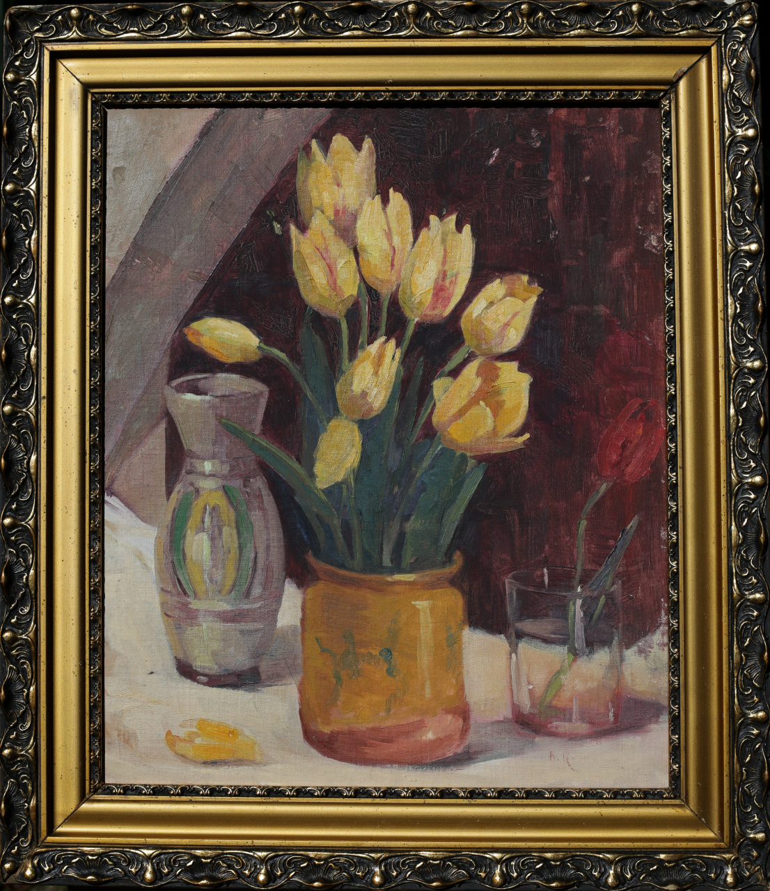 Coca-Odile ROMANO, Natură statică cu lalele și ceramică tradițională, 1928 [6]